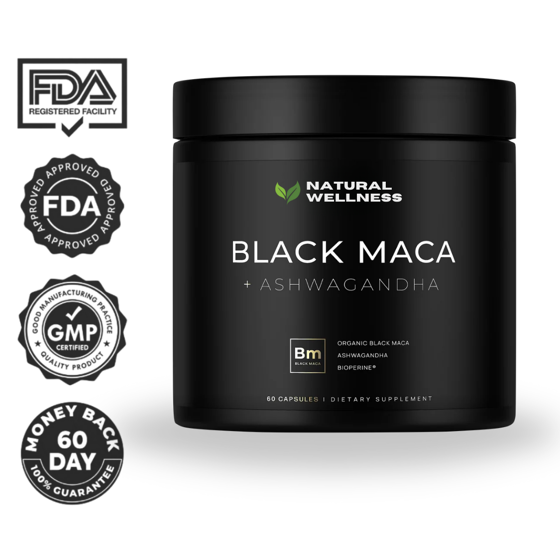 40,000mg 40x Strength Organic Black Maca Root with Ashwagandha
